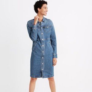 Madewell snap front denim dress, size 16! Brand new